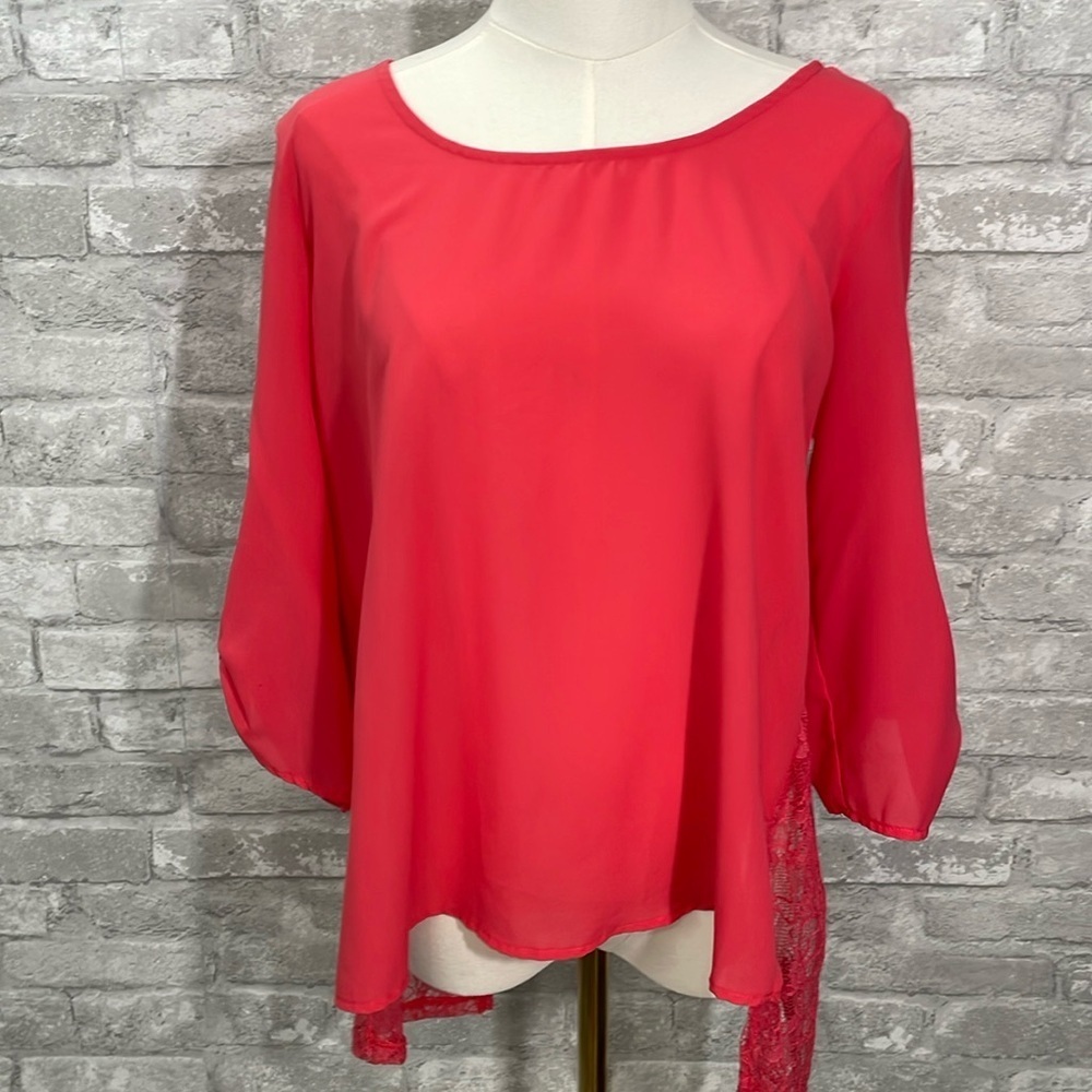 Studio Y Lace Crossover Black Blouse